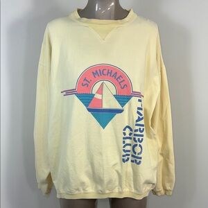 St. Michaels Harbor Club Vintage Cotton Cream Yellow Sweater